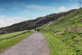 A hillwalking route up to ArthurÃ¢â¬â¢s Seat, the highest point in Edinburgh located at Holyrood Park, Scotland, UK